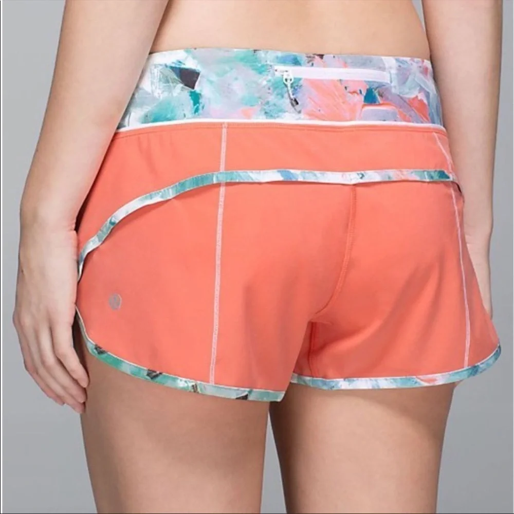 Lululemon Speed Short *4-way Stretch in Plum Peach / Blushed Illusion Multi